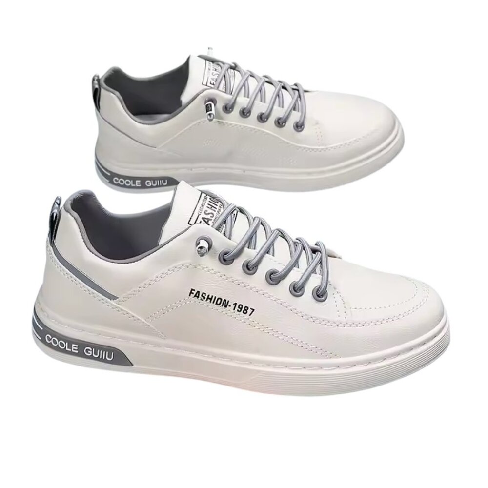 Mens Leather Casual Shoes Fashion Sneakers for Driving Walking Office Flats